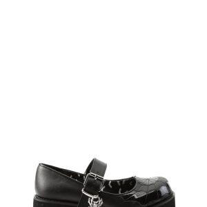 Demonia Sprite-05 Platform Mary Janes - Black