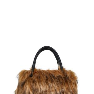 Shaggy Shoulder Weekender Bag - Brown