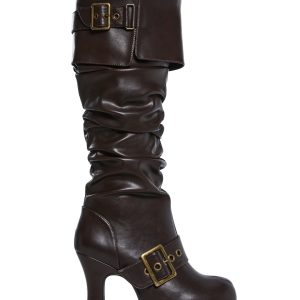 Womens Slouchy Pirate Ren Faire Boots Trickz N Treatz - Brown