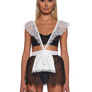 Womens Sexy Playboy Room Service Set - Black