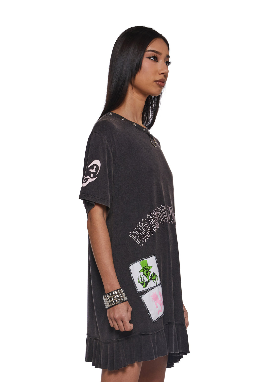 Dolls Kill x Insane Clown Posse Washed Oversized Tee - Black - Image 3