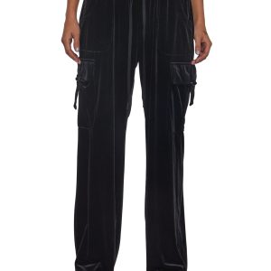 Ego Velour Cargo Sweatpants Darker Wavs - Black