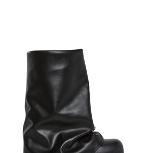 Darker Wavs Vegan Leather Foldover Pant Boots - Black