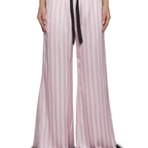 Womens Satin Sleep Pants - Pink