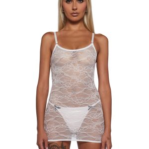 Womens Lace Cami Dress Sugar Thrillz - White