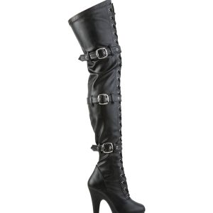 Flamingo-3028 Platform Thigh High Boots-Black