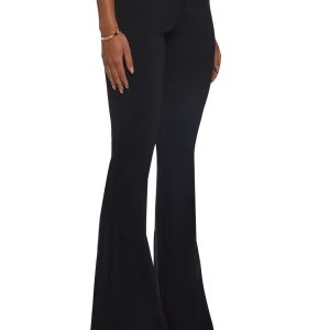 Womens Bengaline Low Rise Trouser Slacks Current Mood - Black