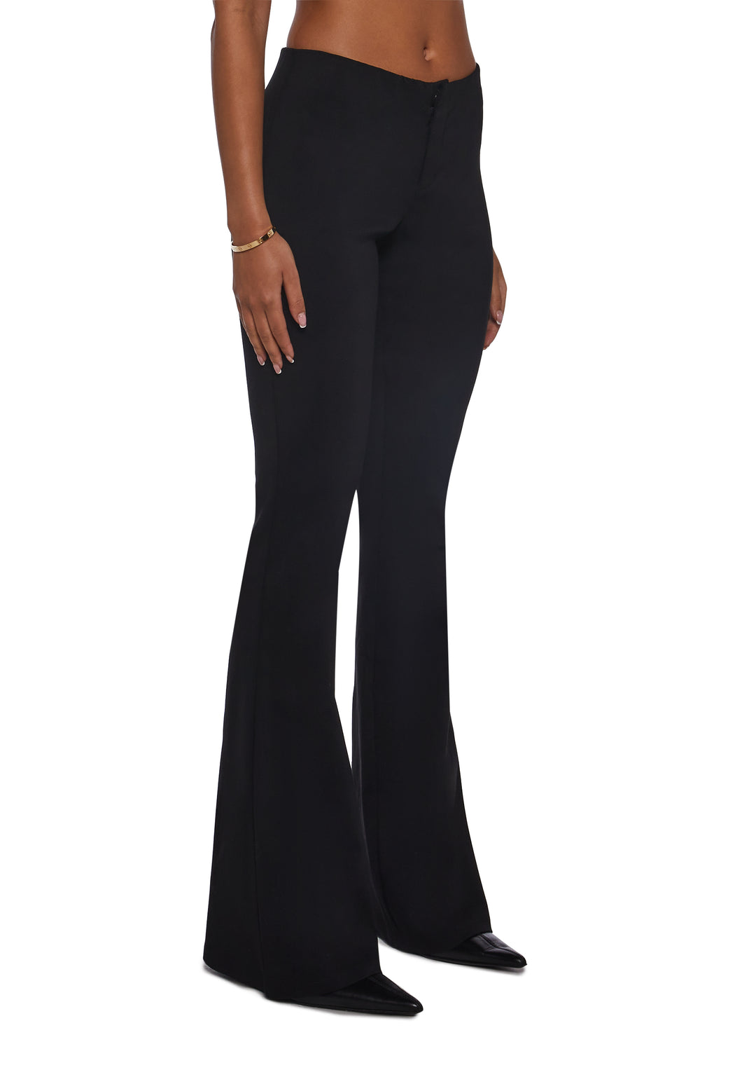 Womens Bengaline Low Rise Trouser Slacks Current Mood - Black