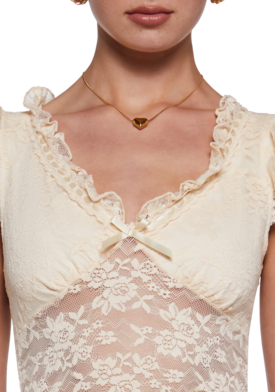 Womens Lace Crop Top Delias - Off White - Image 5