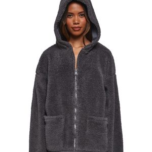 Labubu Sherpa Jacket Current Mood - Gray