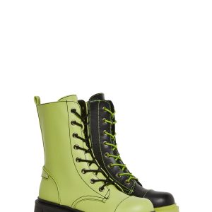 Current Mood Mismatched Combat Boots - Green