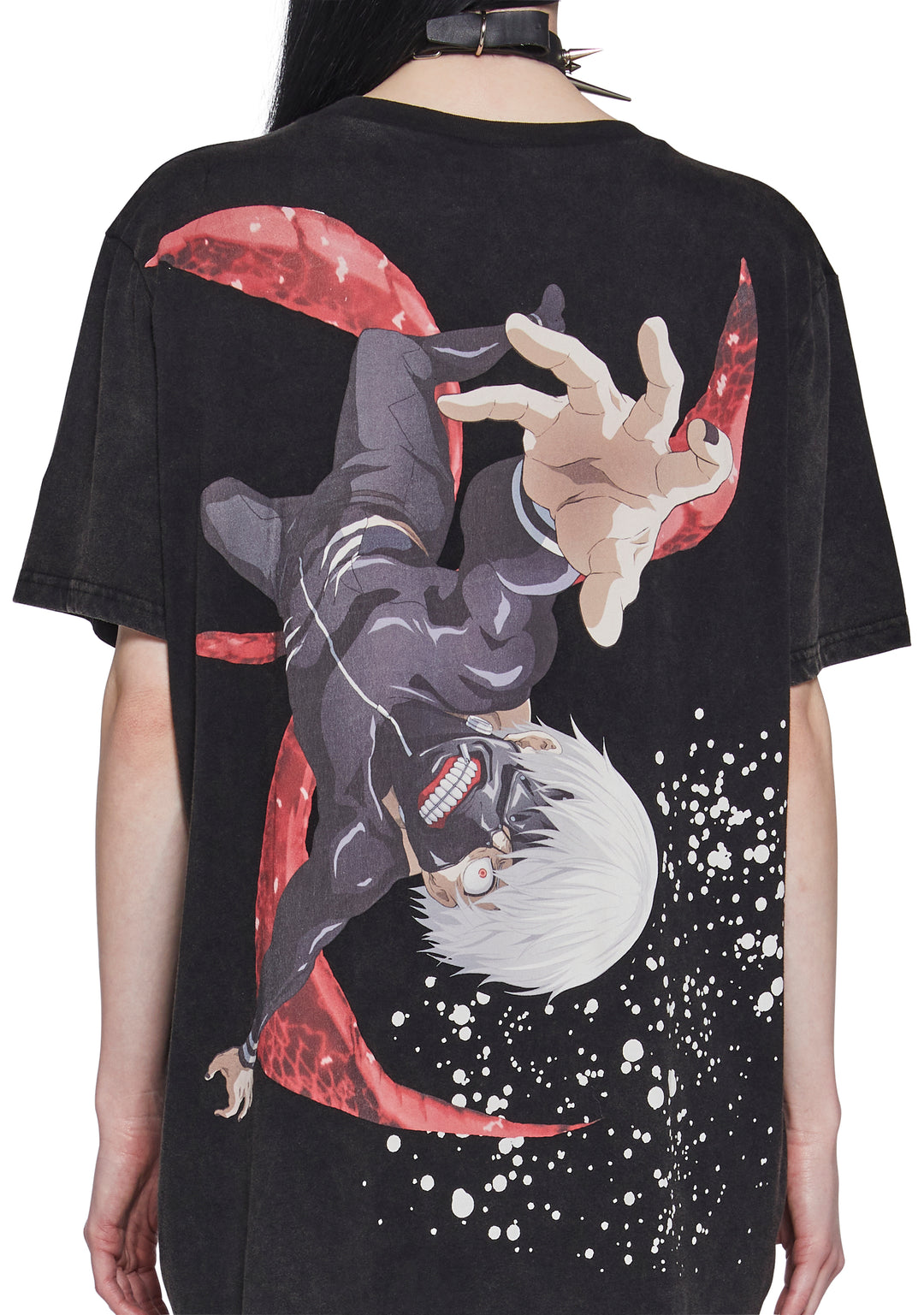 Dolls Kill x Tokyo Ghoul Ken Kaneki Oversized Graphic Tee - Black - Image 7
