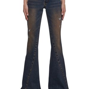 Womens Mid Rise Jeans - Blue