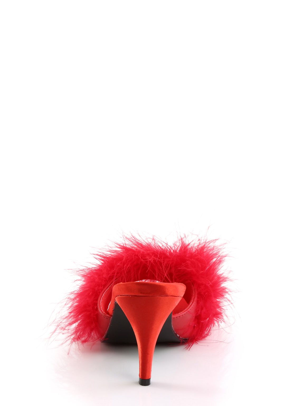 Amour-03 Marabou Slippter-Red PU - Image 4