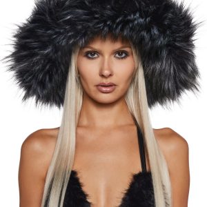 Darker Wavs Faux Fur Oversized Bucket Hat - Gray