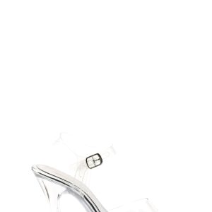 Caress-408 Platform Ankle Strap Sandals-Clear