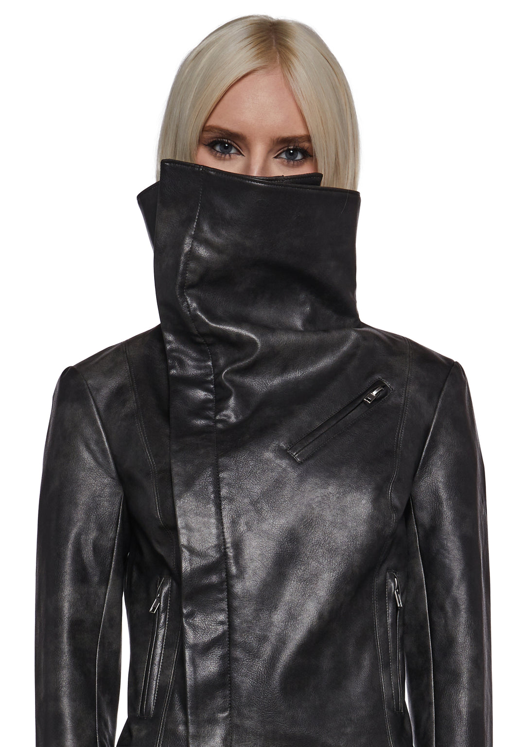 Asymmetrical Moto Jacket - Black - Image 6