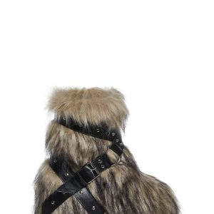 Club Exx Burning Man Faux Fur Platform Boots Rave Festival - Off White
