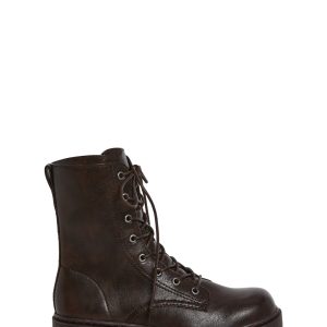 Vegan Leather Combat Boots Current Mood - Brown