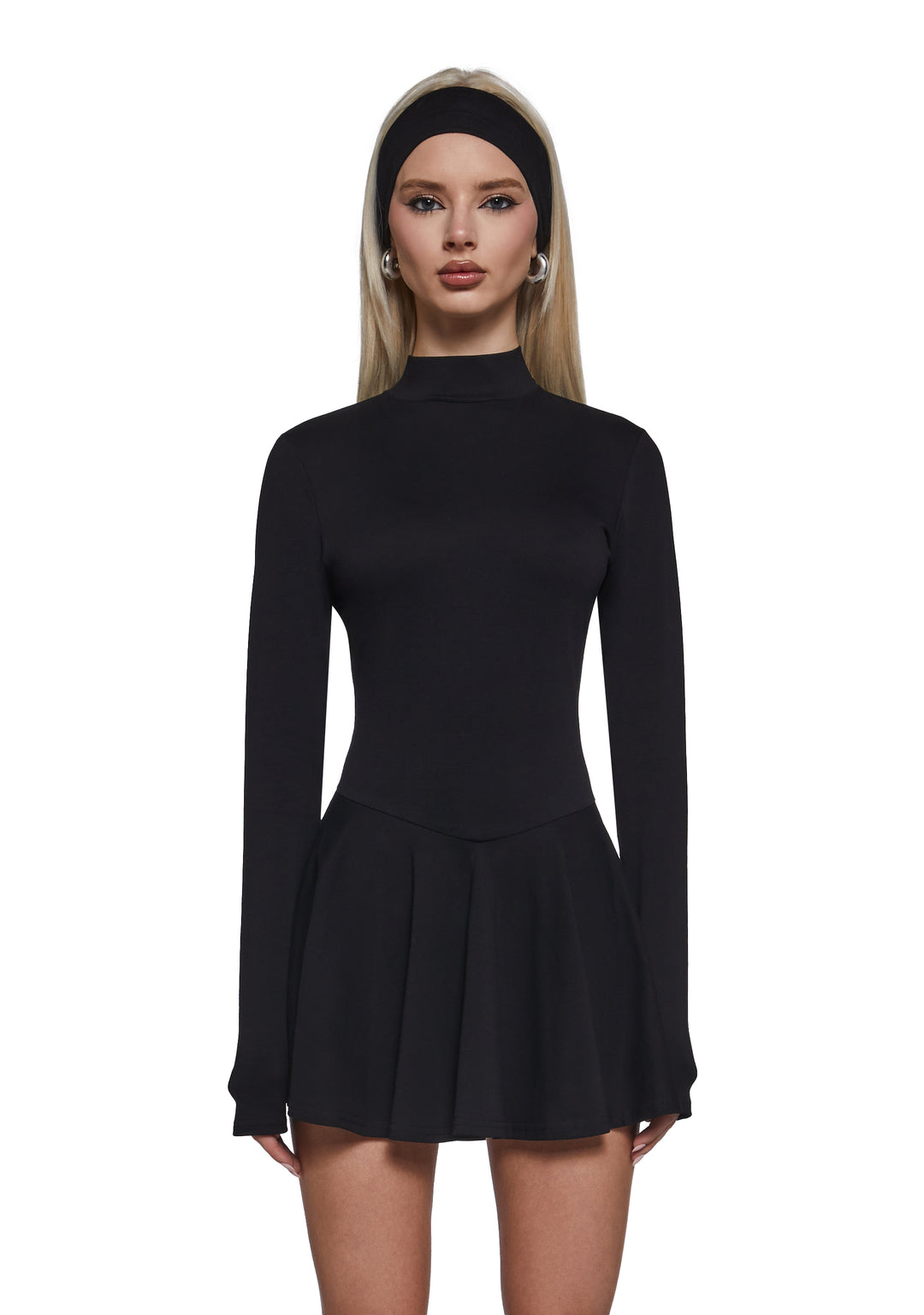 Womens Skater Mini Dress - Black - Image 6
