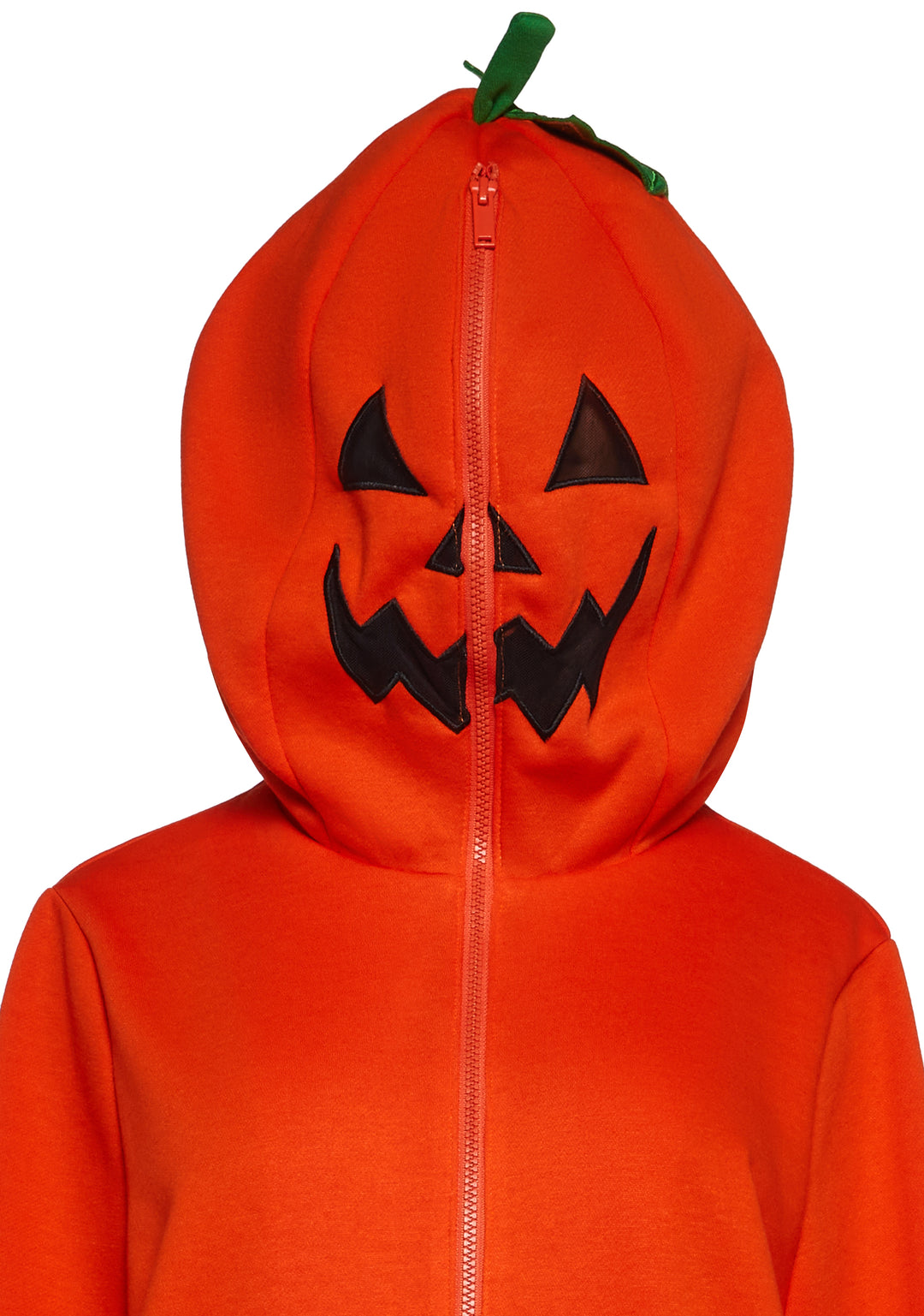 Womens Pumpkin Head Zip Up Hoodie Trickz N Treatz - Orange - Image 5