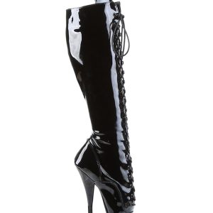 Devious Ballet-2020 Spike Heel Ballet Knee Boots - Black