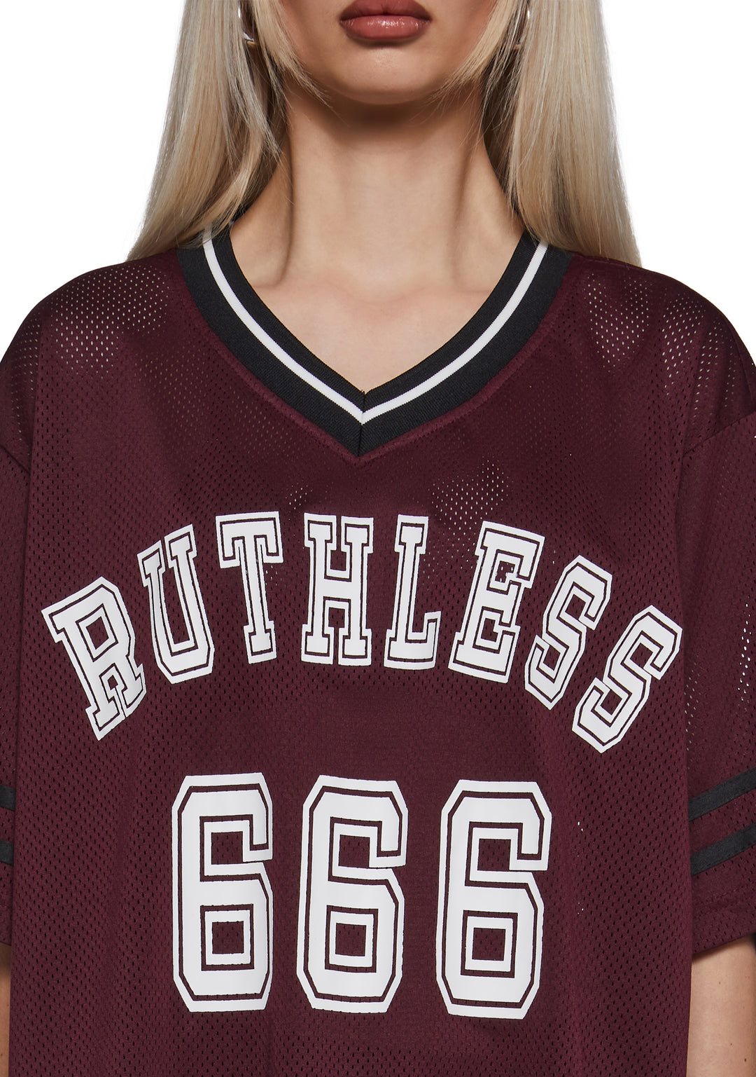 Womens Ruthless Jersey Top Current Mood - Red - Image 5