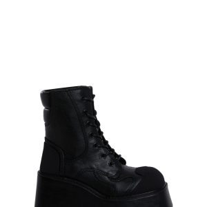 Platform Lace Up Closures Current Mood - Black