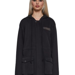 Darker Wavs French Terry Jacket With Hood - Black