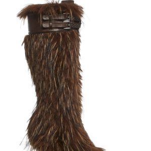 Faux Fur Lace Up Boots Generation Kiss - Brown