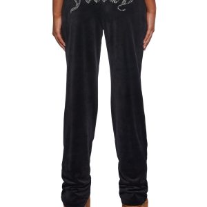 Juicy Couture OG Big Bling Velour Rhinestone Hoodie - Black