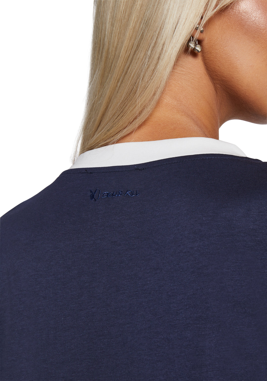 Playboy by Dolls Kill Holmby Hills Varsity Tee - Blue - Image 5