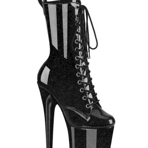 Pleaser Flamingo-1040 Vinyl Platform Boots - Black