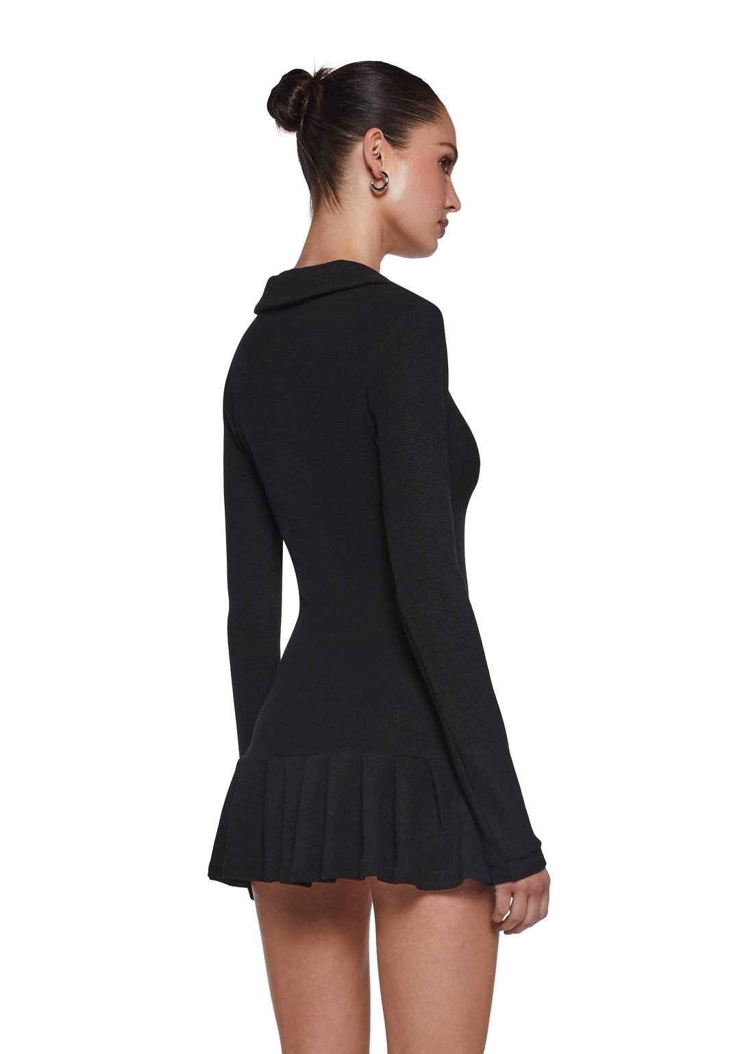 Womens Long Sleeve Mini Dress Current Mood - Black - Image 4