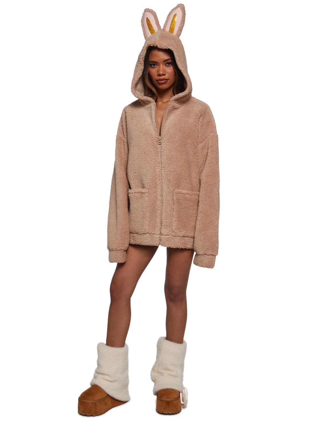 Labubu Sherpa Jacket Current Mood - Beige - Image 3