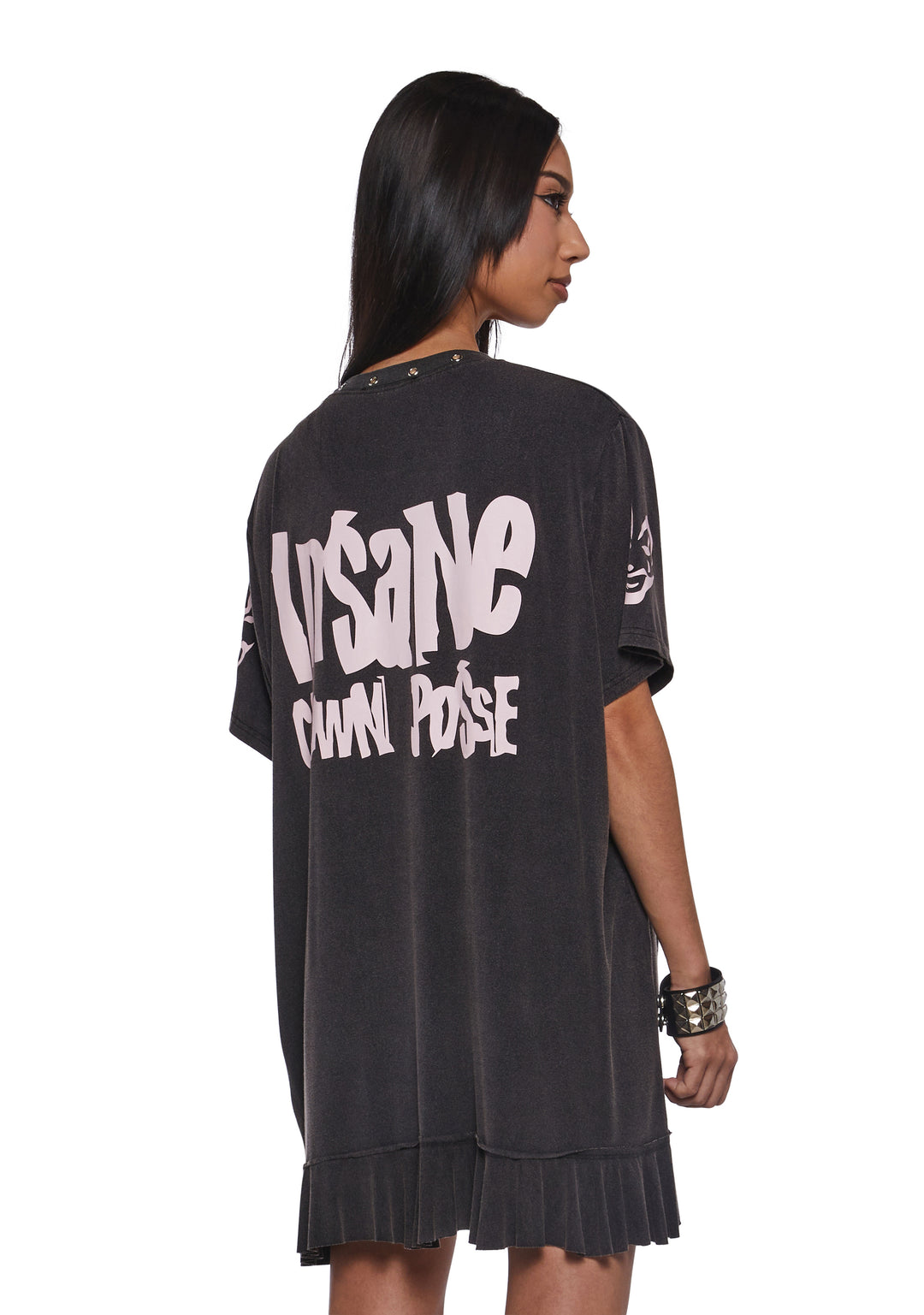Dolls Kill x Insane Clown Posse Washed Oversized Tee - Black - Image 4