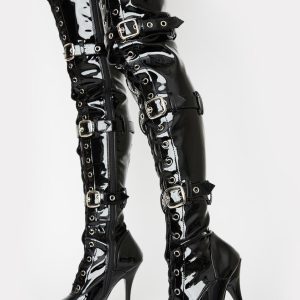 Seduce-3028 Thigh High Boots-Black