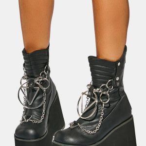 KERA-130 Platform Calf High Boots