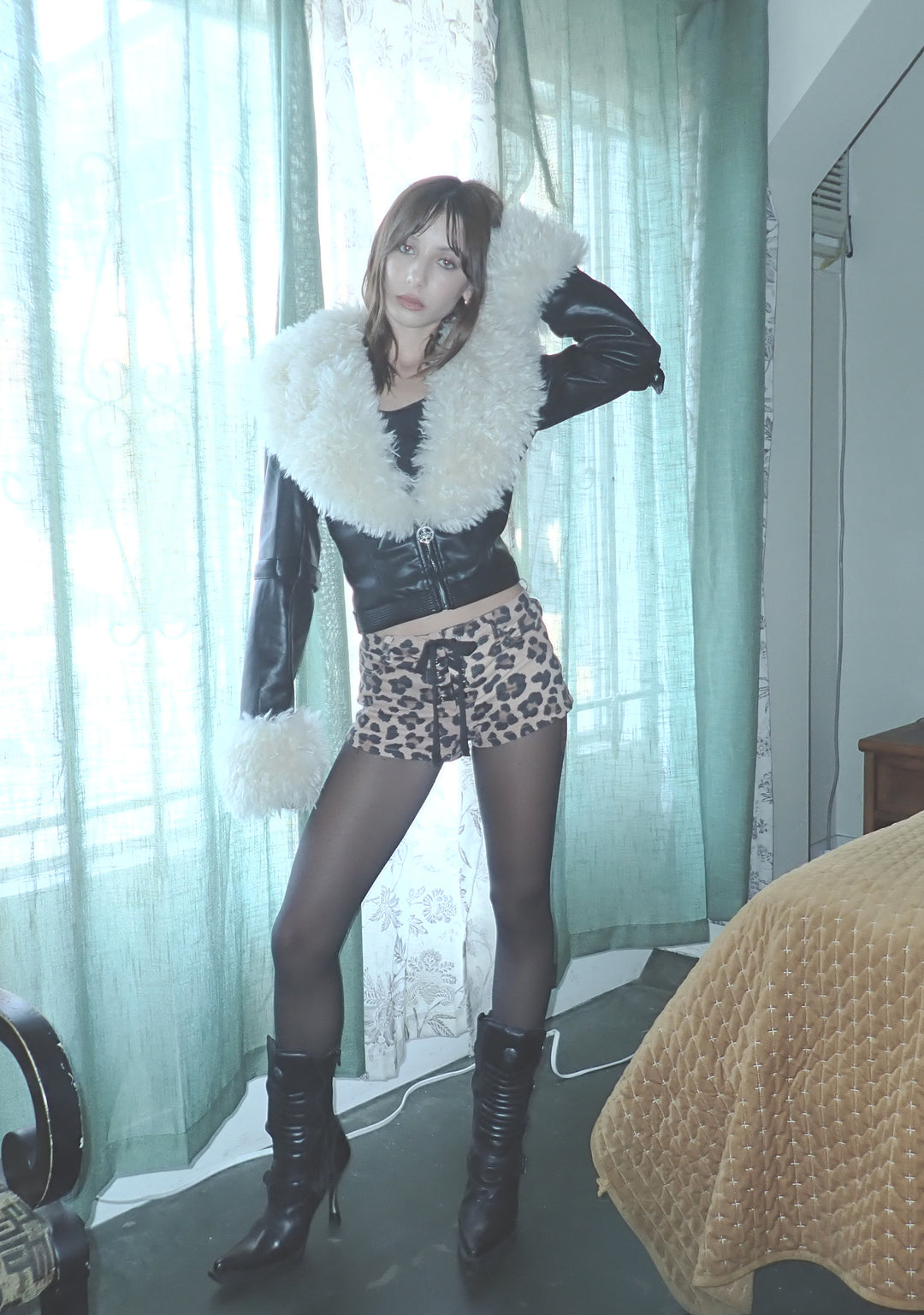 Womens Leopard Shorts Current Mood - Brown - Image 6