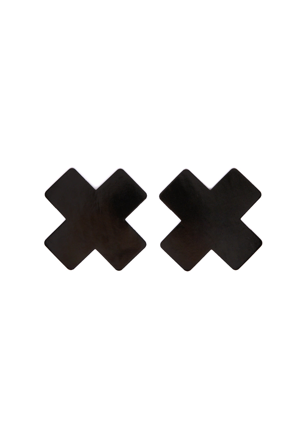 Neva Nude Vinyl Cross Pasties - Black