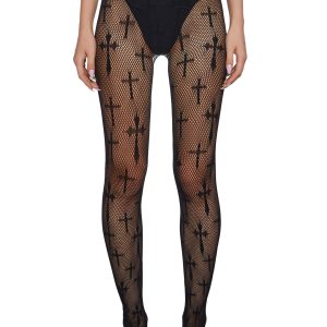 Cross Fishnet Tights