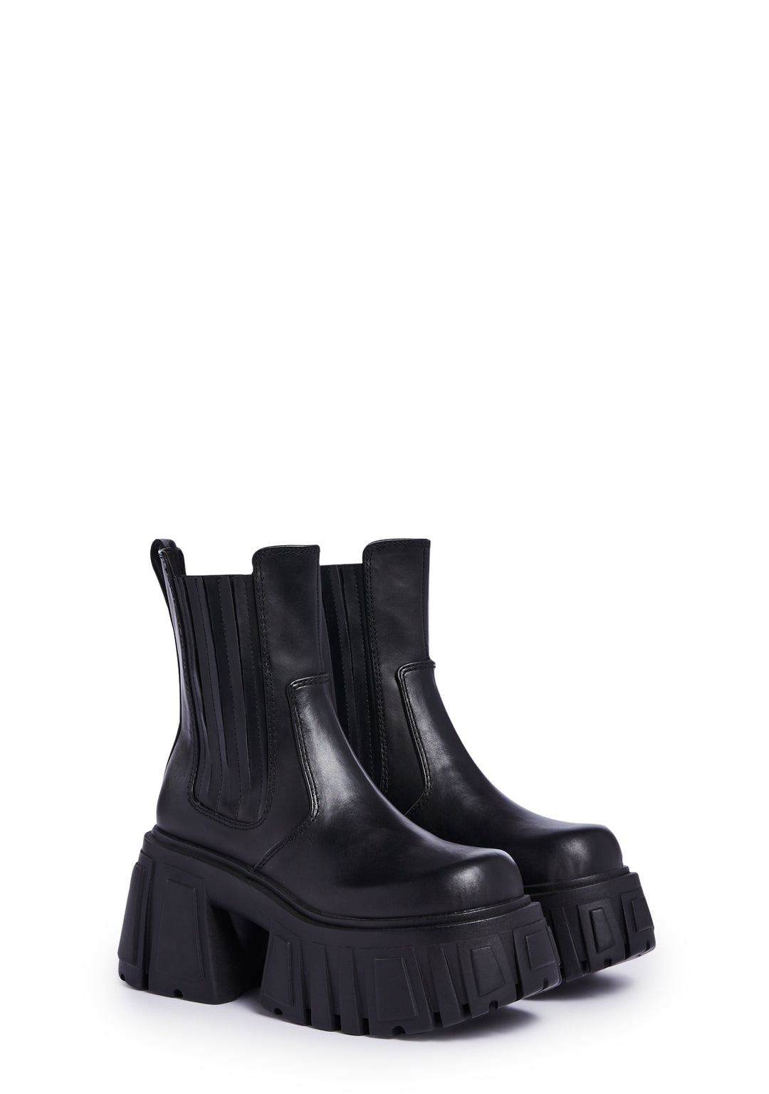 Current Mood Vegan Leather Ankle Boots - Black - Image 3