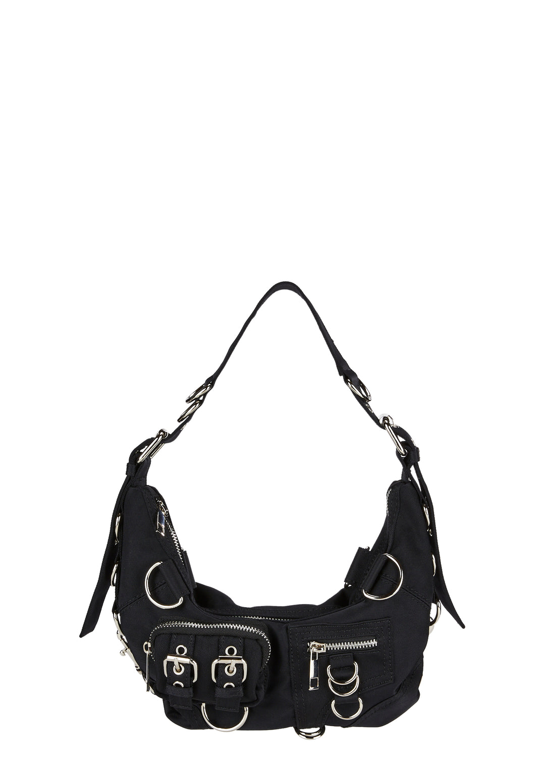 Current Mood Cargo Pocket D Ring Shoulder Bag - Black
