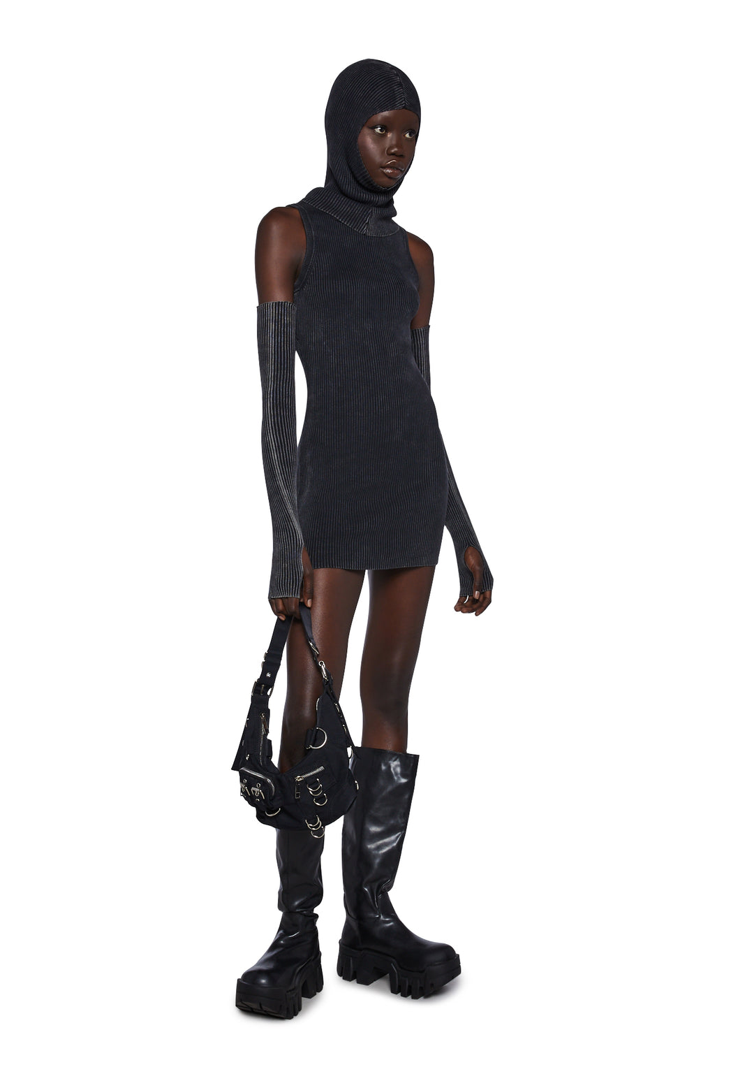 Current Mood Cargo Pocket D Ring Shoulder Bag - Black - Image 5