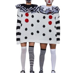 Sexy Womens Halloween Costume Double Insane Clown Posse Knit Sweater - Multi
