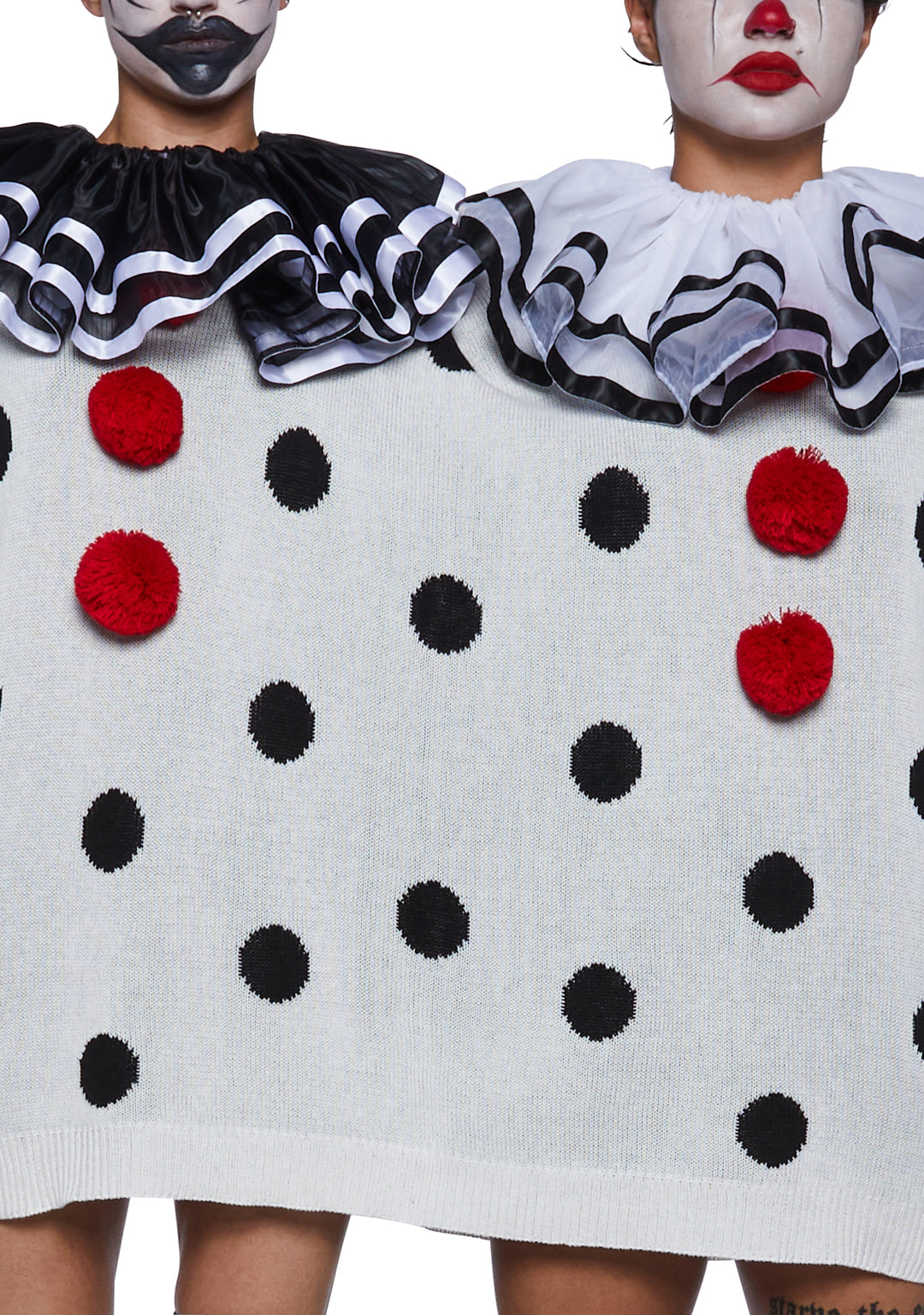 Sexy Womens Halloween Costume Double Insane Clown Posse Knit Sweater - Multi - Image 2