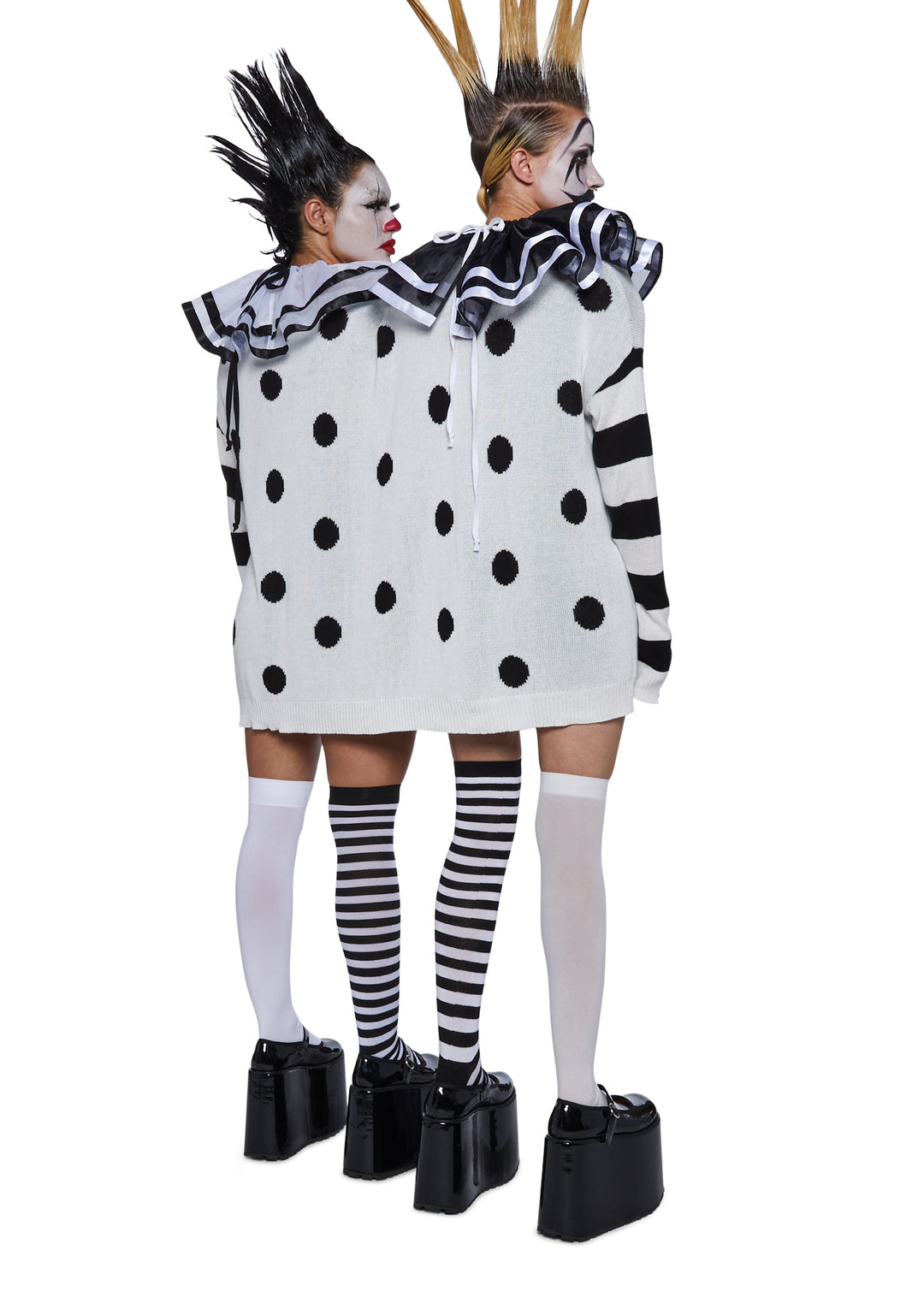 Sexy Womens Halloween Costume Double Insane Clown Posse Knit Sweater - Multi - Image 4