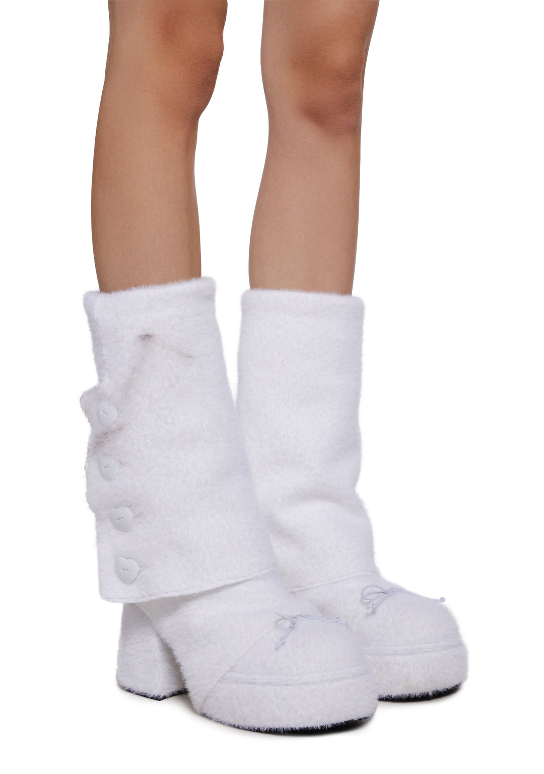 Sugar Thrillz Mohair Mary Janes With Leg Warmers - White - Image 3
