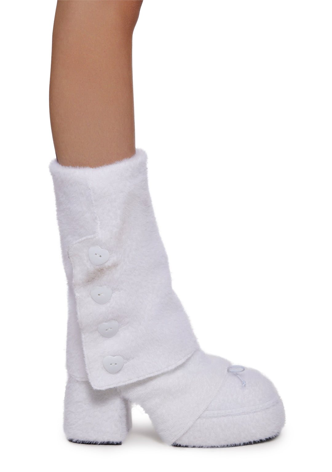 Sugar Thrillz Mohair Mary Janes With Leg Warmers - White