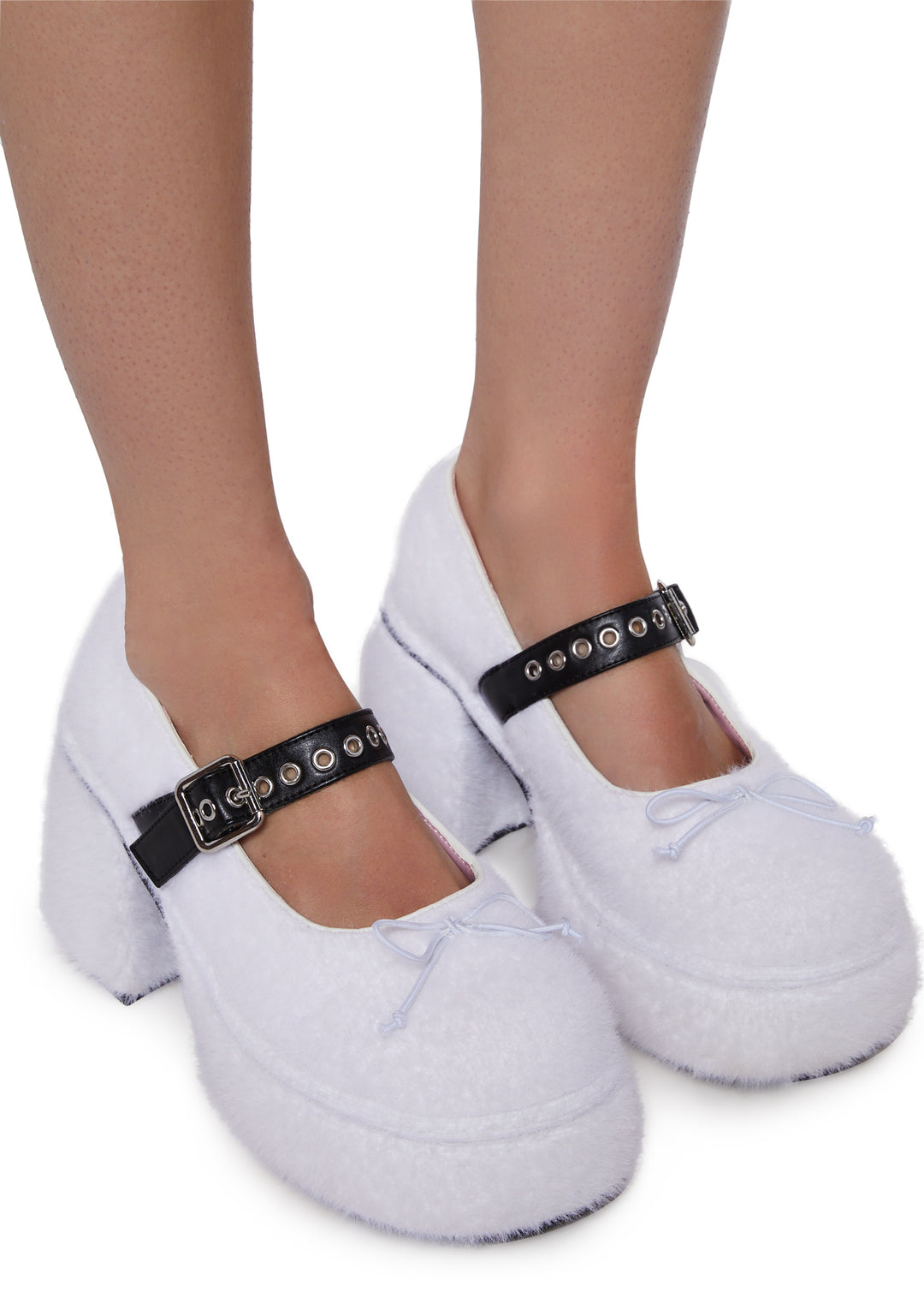 Sugar Thrillz Mohair Mary Janes With Leg Warmers - White - Image 5